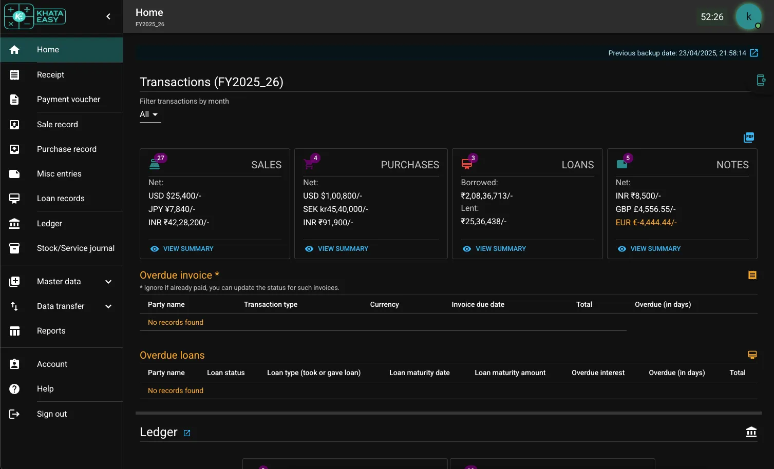 Khata Easy Dashboard